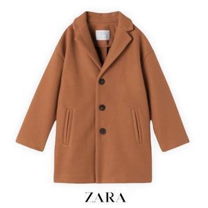 Zara Kids Light Brown Straight Cut Coat